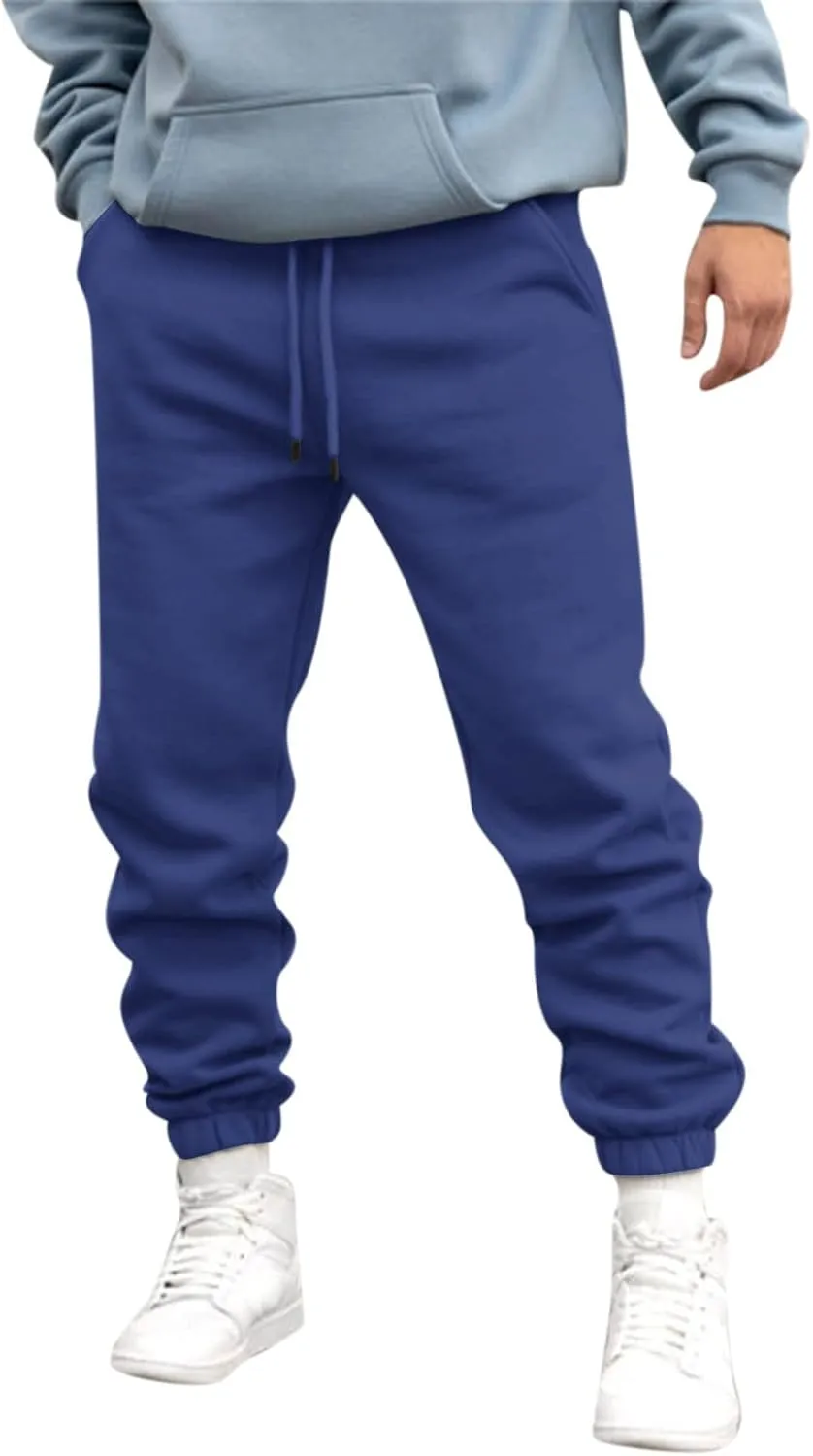Big and Tall Sweatpants for Men Lightweight Joggers Quick Dry Warm Sherpa Lined Athletic Sweatpants Winter Drawstring