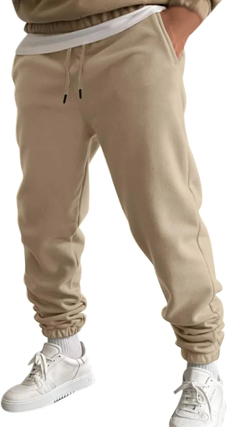 Big and Tall Sweatpants for Men Lightweight Joggers Quick Dry Warm Sherpa Lined Athletic Sweatpants Winter Drawstring
