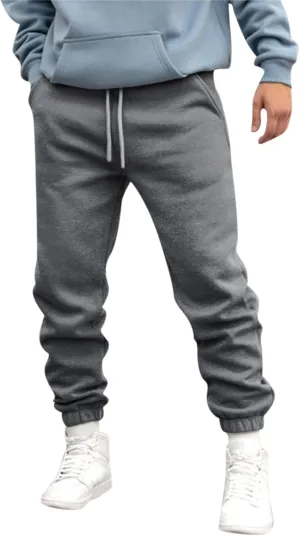 Big and Tall Sweatpants for Men Lightweight Joggers Quick Dry Warm Sherpa Lined Athletic Sweatpants Winter Drawstring