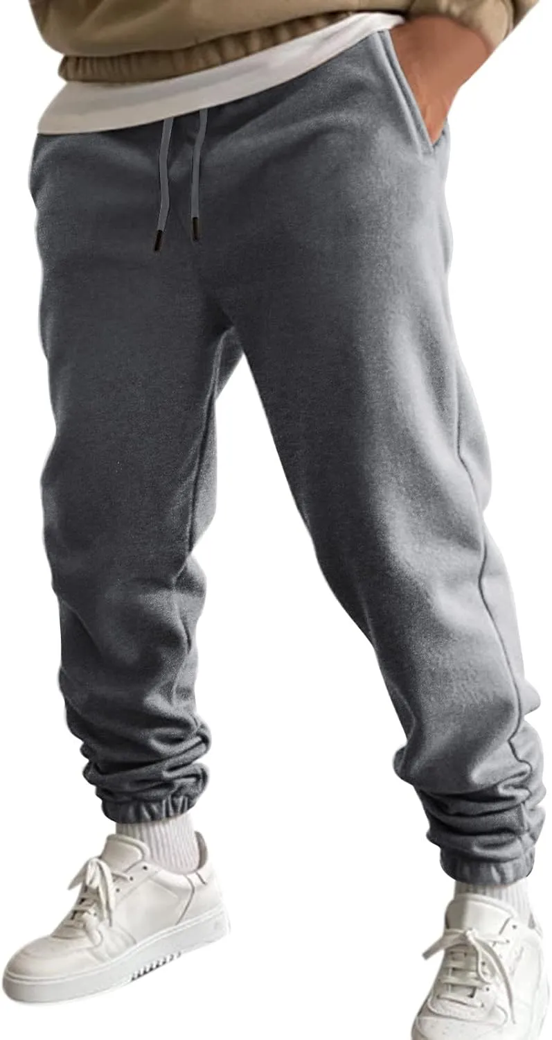 Big and Tall Sweatpants for Men Lightweight Joggers Quick Dry Warm Sherpa Lined Athletic Sweatpants Winter Drawstring