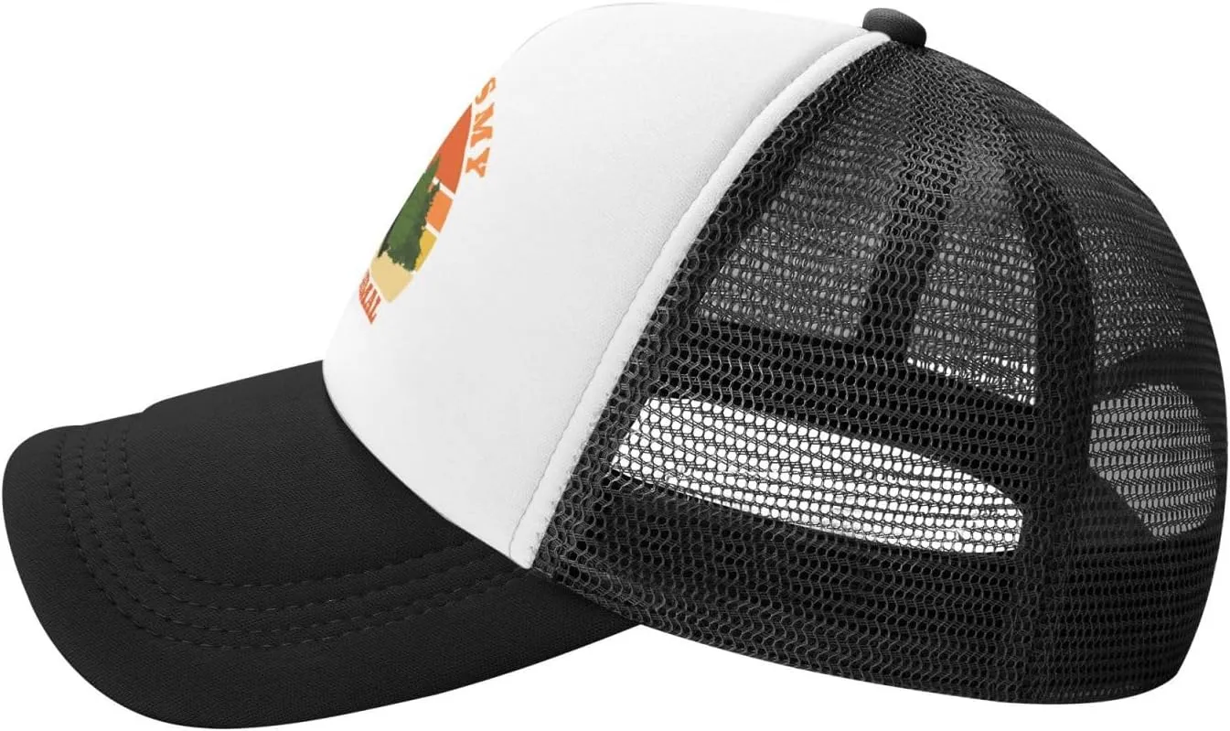 Bigfoot Trucker Hat Cap Adjustable Snapback Baseball Cap for Men Women Breathable Mesh Hat Black