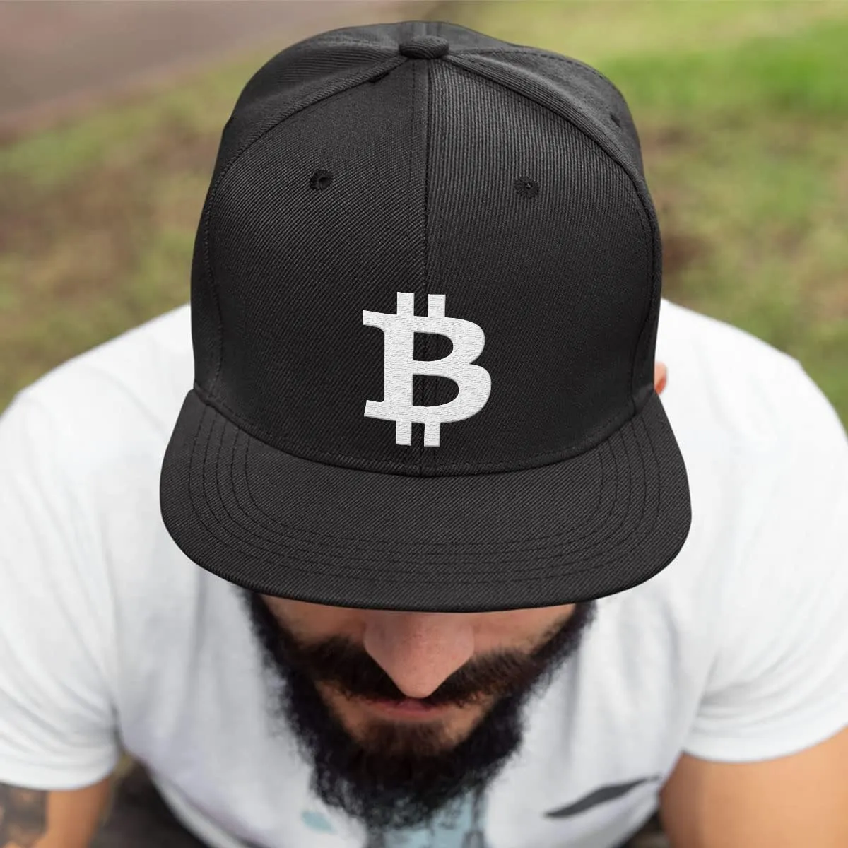 Bitcoin Logo Hat Fitted Flexfit Hats Crypto Baseball Cap Ultrafibre Breathable Mesh Side for Casual Wear
