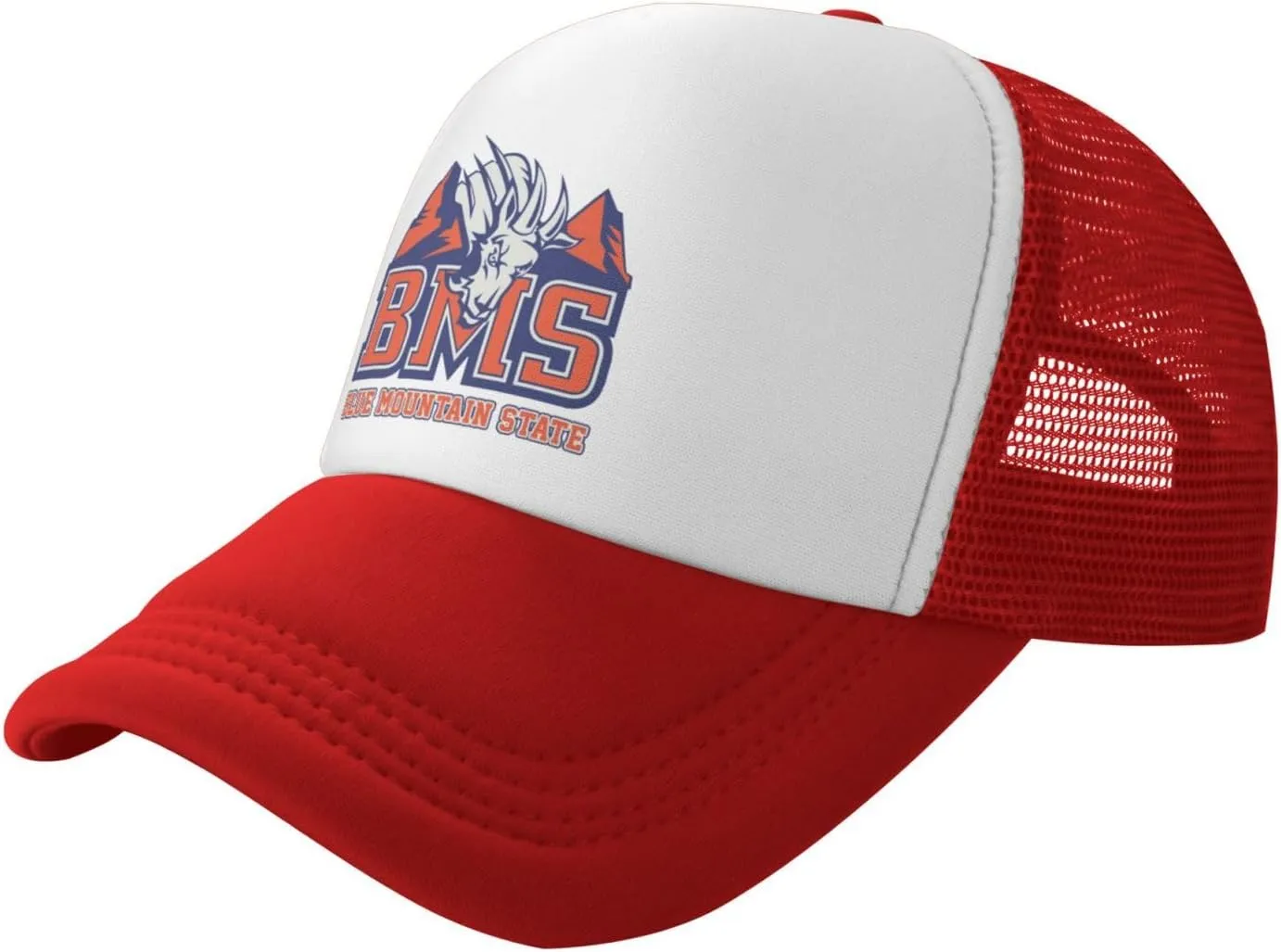 BMS - Blue Mountain State Breathable Mesh Hat with Team Logo Fashion Trucker Hats Adjustable Baseball Cap