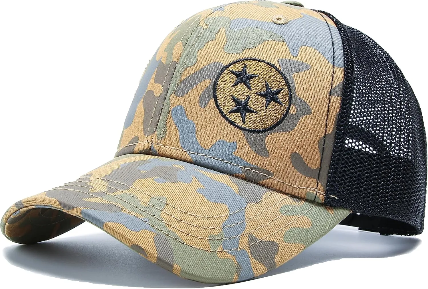 Breathable Mesh Side Embroidered Black Baseball Cap for Outdoor Activities - Men's Snapback Trucker Hat