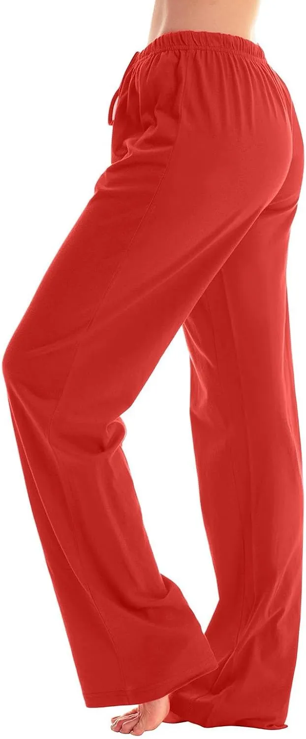 Buffalo Plaid Pajama Pants Women Soft Drawstring Comfy Wide Leg Lounge Pants Elastic Waist Loose Casual Loungewear