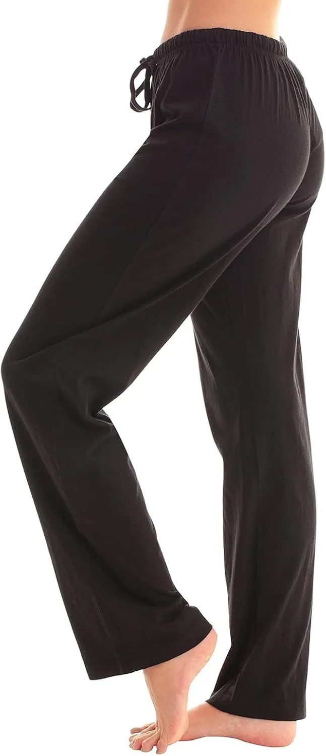 Buffalo Plaid Pajama Pants Women Soft Drawstring Comfy Wide Leg Lounge Pants Elastic Waist Loose Casual Loungewear
