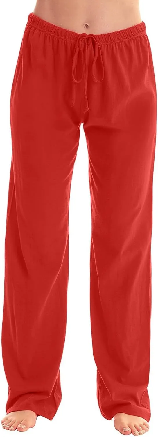 Buffalo Plaid Pajama Pants Women Soft Drawstring Comfy Wide Leg Lounge Pants Elastic Waist Loose Casual Loungewear