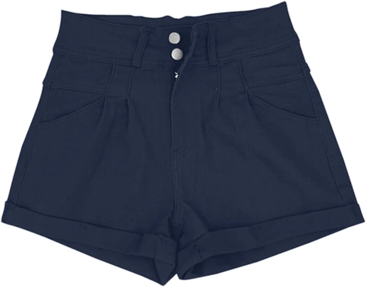 Business Dress Shorts for Women High Waisted Folded Hem Flex Flat Front Shorts Breathable Loose-Fit Comfy Work Short