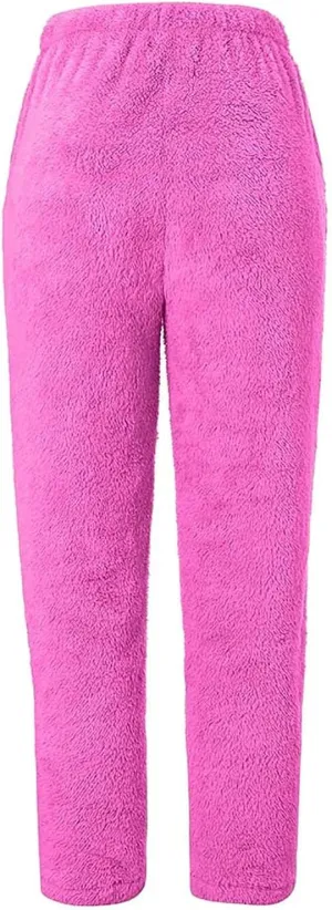 BZGTZT Fleece Pajama Pants For Women Winter Cozy Lounge Pants Warm Soft Sherpa Lined Fleece Pj Bottoms Sleepwear Loungewear
