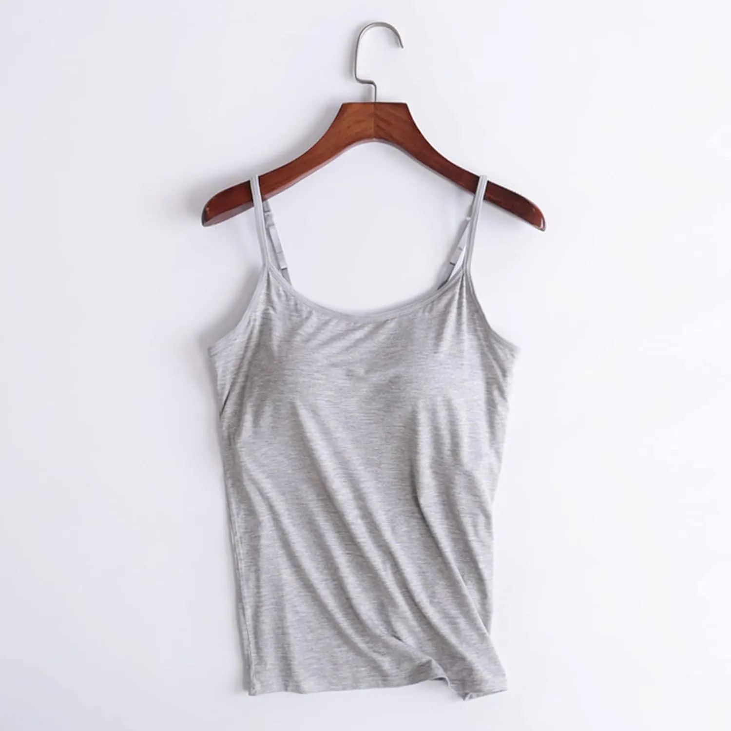Camisole Tops with Built in Bra for Women Summer Casual Loose Chest Pad Vest Yoga Outfits Undershirts Cami Shirts