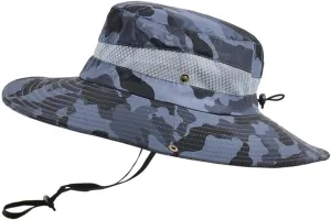 Camouflage Fishing Cap Breathable Mesh Wide Brim Sun Hat Outdoors UV Protection Bonnie Bucket Boonie Cap