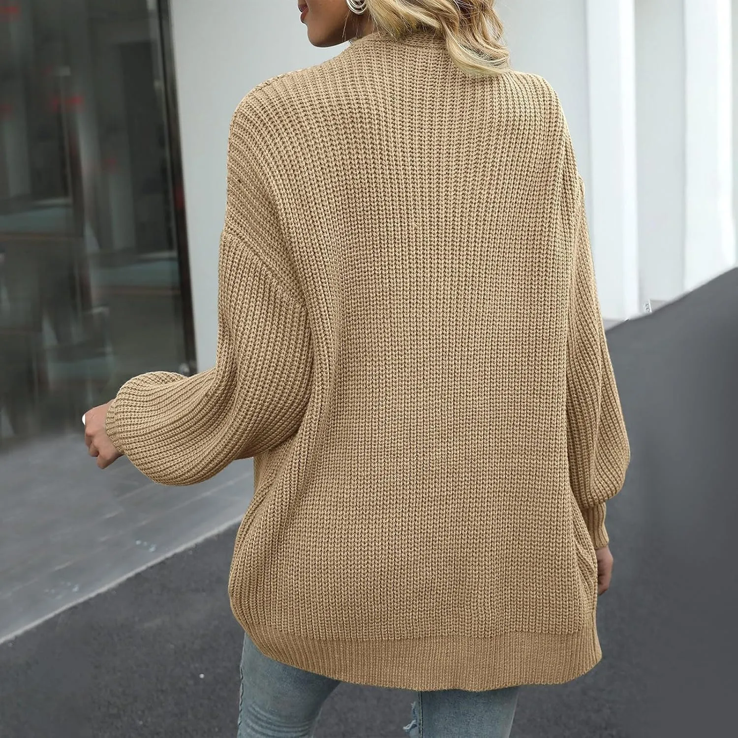 Cardigan Sweaters for Women Chunky Knit Open Front Cardigan Long Oversized Batwing Lightweight Sweaters Loungewear