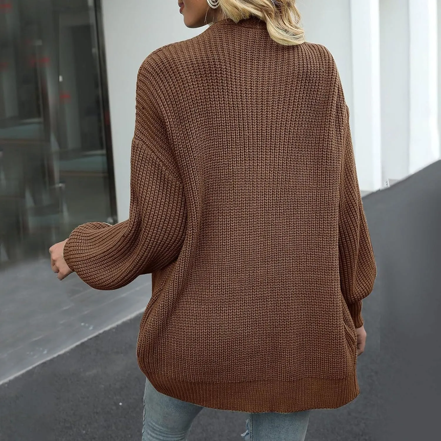 Cardigan Sweaters for Women Chunky Knit Open Front Cardigan Long Oversized Batwing Lightweight Sweaters Loungewear