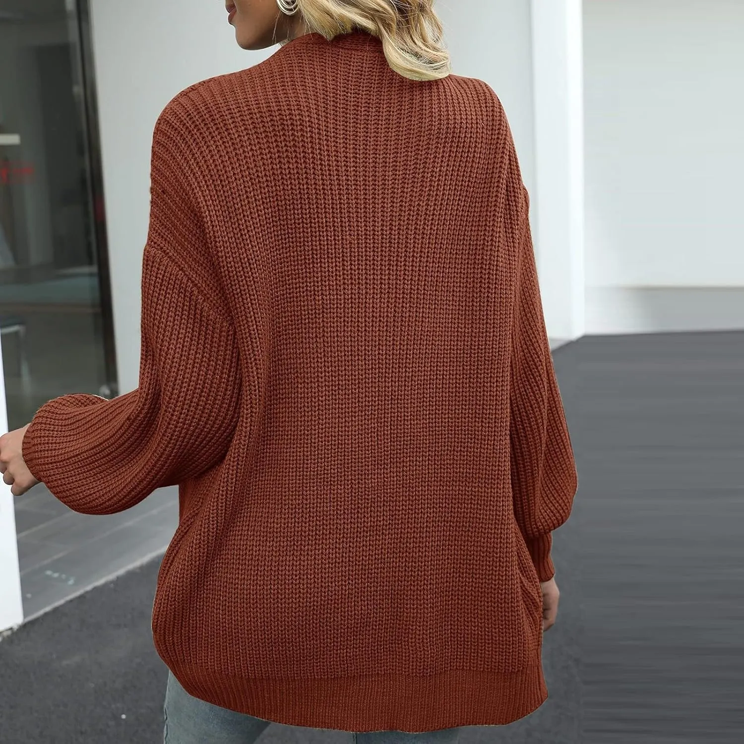 Cardigan Sweaters for Women Chunky Knit Open Front Cardigan Long Oversized Batwing Lightweight Sweaters Loungewear