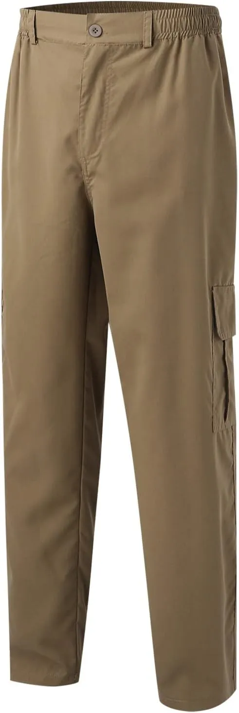 Cargo Sweatpants for Men Fleece Cargo Sweatpants Stretch Elastic Waist Athletic Workout Jogger Drawstring Sport Pants