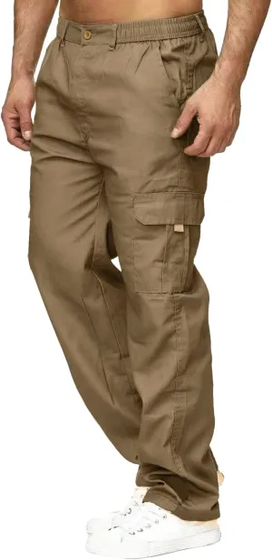 Cargo Sweatpants for Men Fleece Cargo Sweatpants Stretch Elastic Waist Athletic Workout Jogger Drawstring Sport Pants