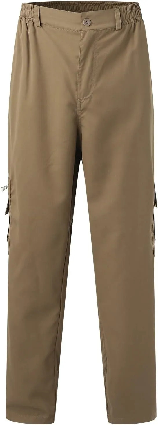 Cargo Sweatpants for Men Fleece Cargo Sweatpants Stretch Elastic Waist Athletic Workout Jogger Drawstring Sport Pants