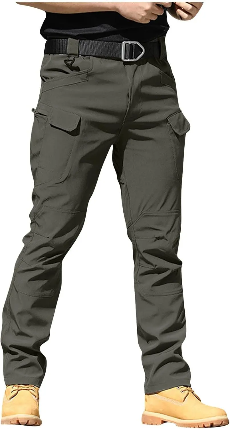 Cargo Work Pants for Men Tactical Water Resistant Hiking Pants Relaxed Fit Multi Pockets Stretch Quick Dry Work Pants