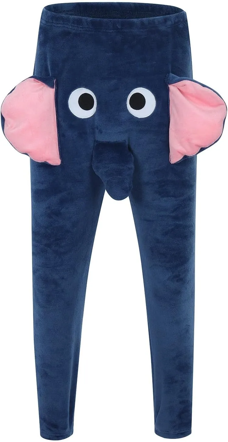 Cartoon Elephant Pants Cute Animal Pants Big Nose and Ears Unisex Soft Elephant Homewear Sleepwear