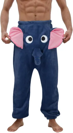 Cartoon Elephant Pants Cute Animal Pants Big Nose and Ears Unisex Soft Elephant Homewear Sleepwear