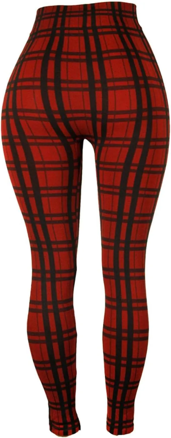 Casual Leggings for Women High Waist Printed Tummy Control Butt Lifting Pants Funny Elastic Waist Slimming Compression