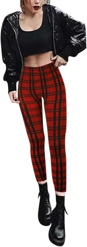 Casual Leggings for Women High Waist Printed Tummy Control Butt Lifting Pants Funny Elastic Waist Slimming Compression