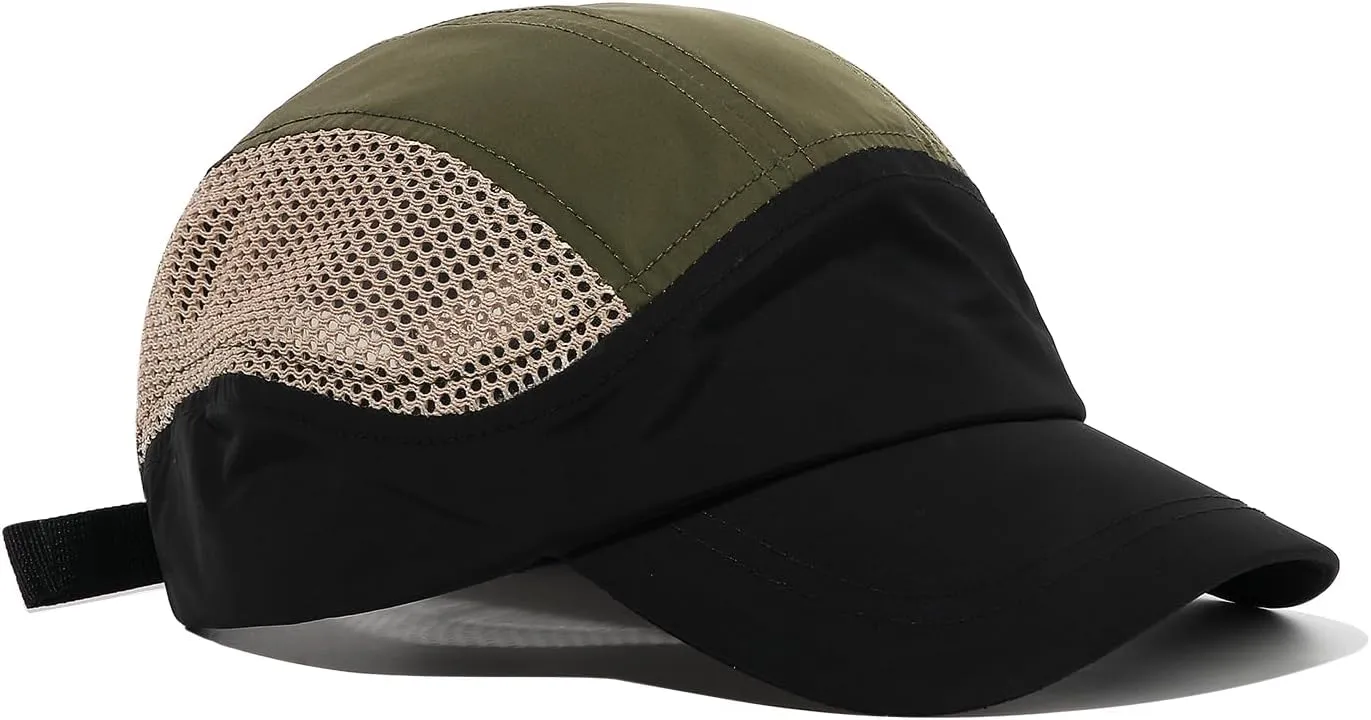 Clakllie Quick Dry Short Bill Baseball Cap Breathable Mesh Back Hat Lightweight Cooling Sports Cap Soft Top Trucker Hat