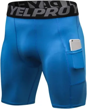 Compression Shorts Men Underwear Quick Dry Running Shorts Workout Athletic Shorts Pocket Gym Training Sports Pants