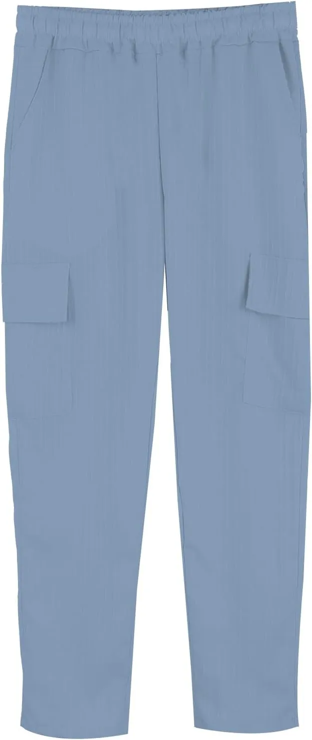 Cotton Linen Cargo Pants for Mens Elastic Waist Drawstring Straight Leg Trousers Casual Baggy Summer Pant with Pocket