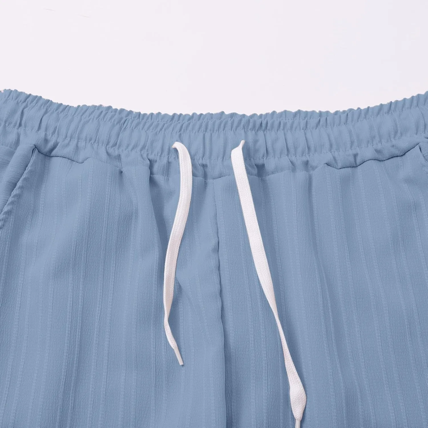 Cotton Linen Cargo Pants for Mens Elastic Waist Drawstring Straight Leg Trousers Casual Baggy Summer Pant with Pocket