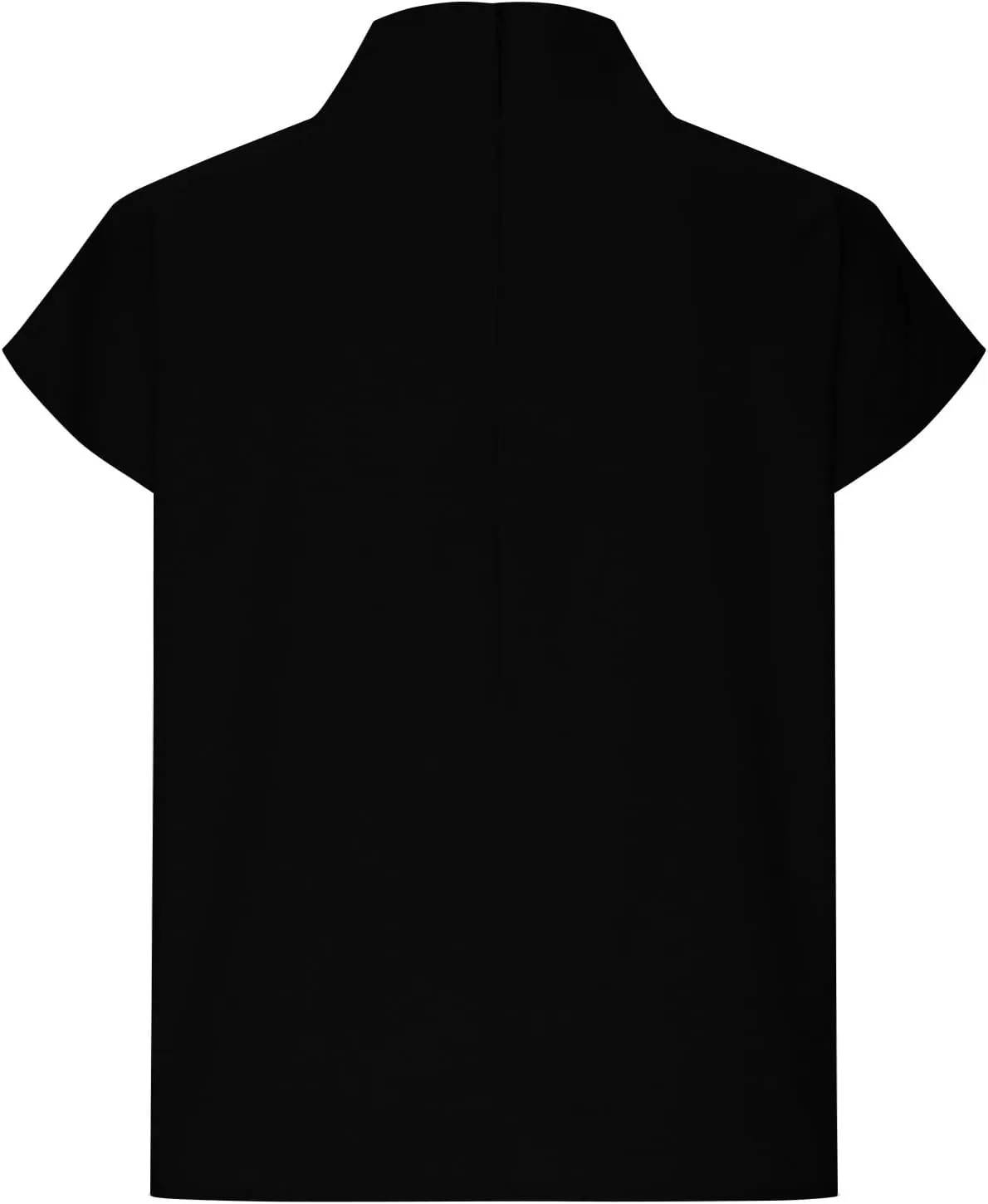 Cotton Linen Shirts for Women Summer Casual High Neck Cap Sleeve Tops Tee Trendy Soft Comfy Business Work Blouses