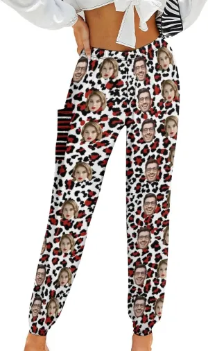 Custom Face Trousers Casual Joggers Loose Straight Leg Long Relaxed Fit Pants with Pockets