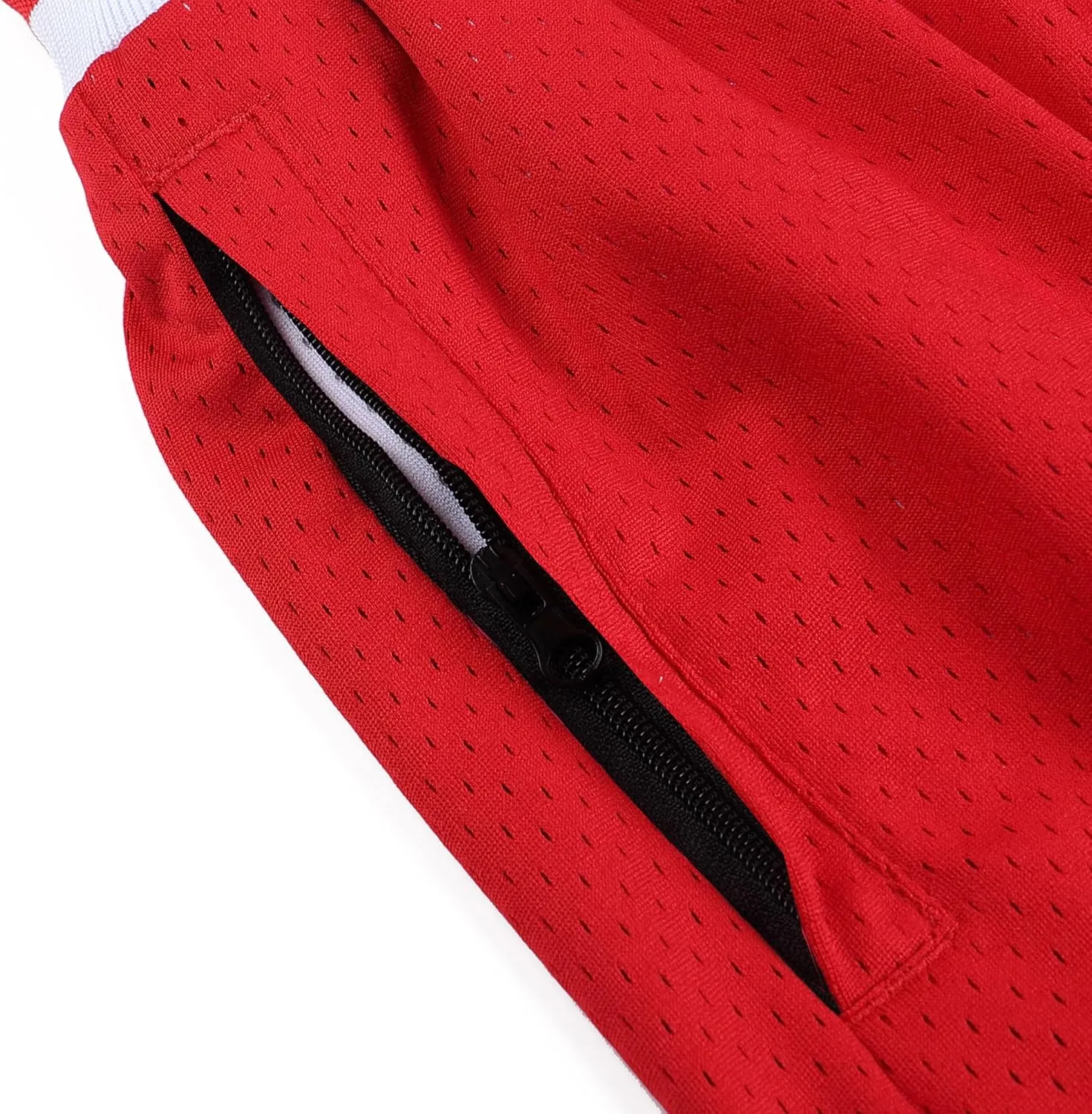 DEHANER Men's Basketball Shorts with Zip Pockets for Workout Gym Sports, Featuring Breathable Mesh Fabric