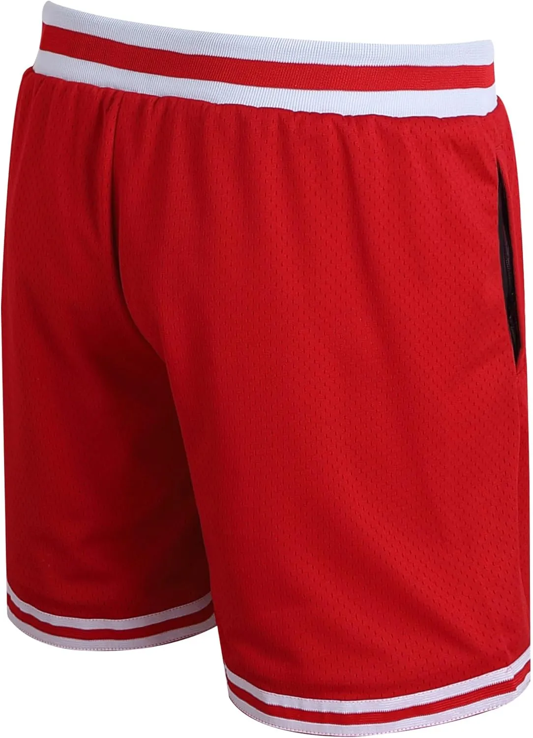 DEHANER Men's Basketball Shorts with Zip Pockets for Workout Gym Sports, Featuring Breathable Mesh Fabric