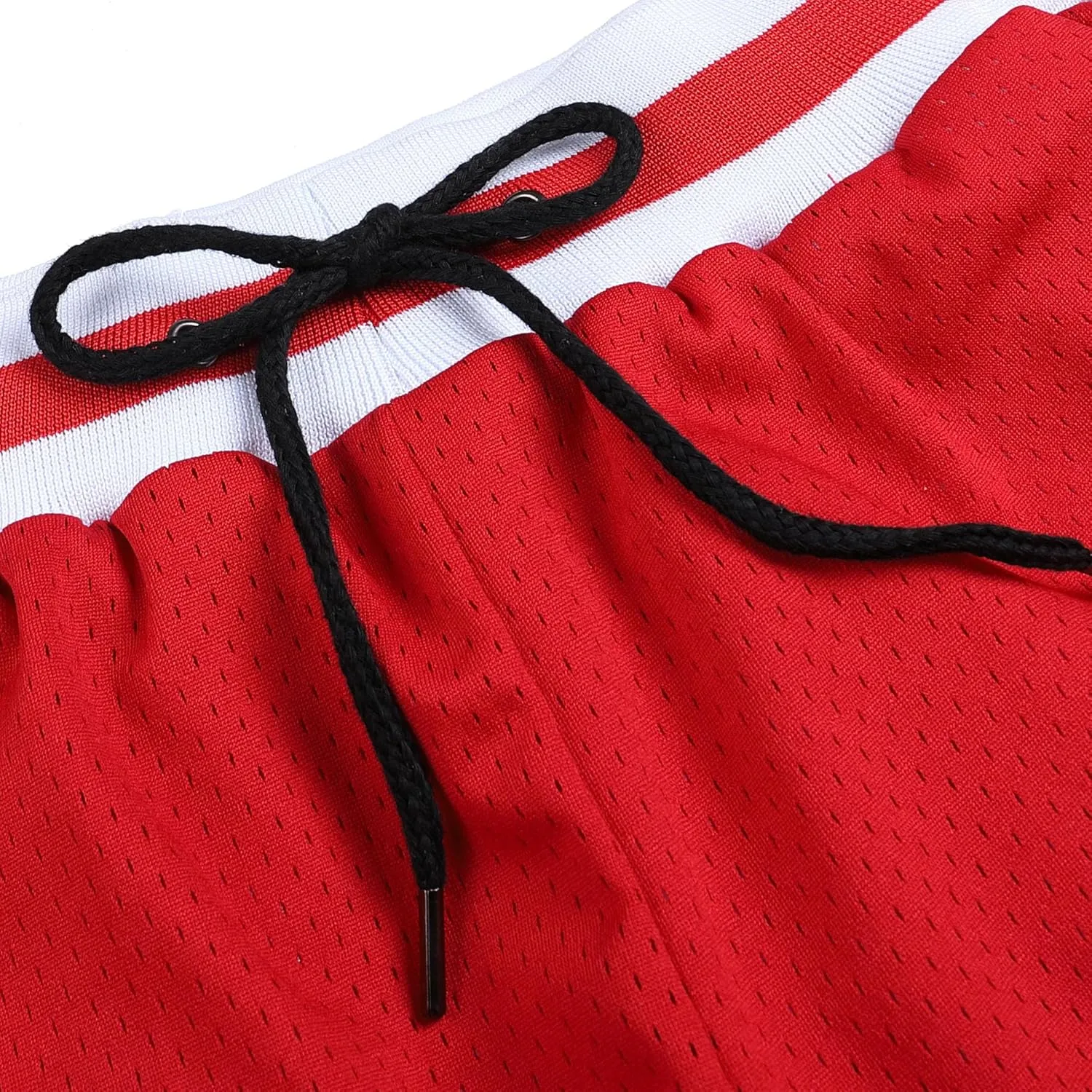 DEHANER Men's Basketball Shorts with Zip Pockets for Workout Gym Sports, Featuring Breathable Mesh Fabric
