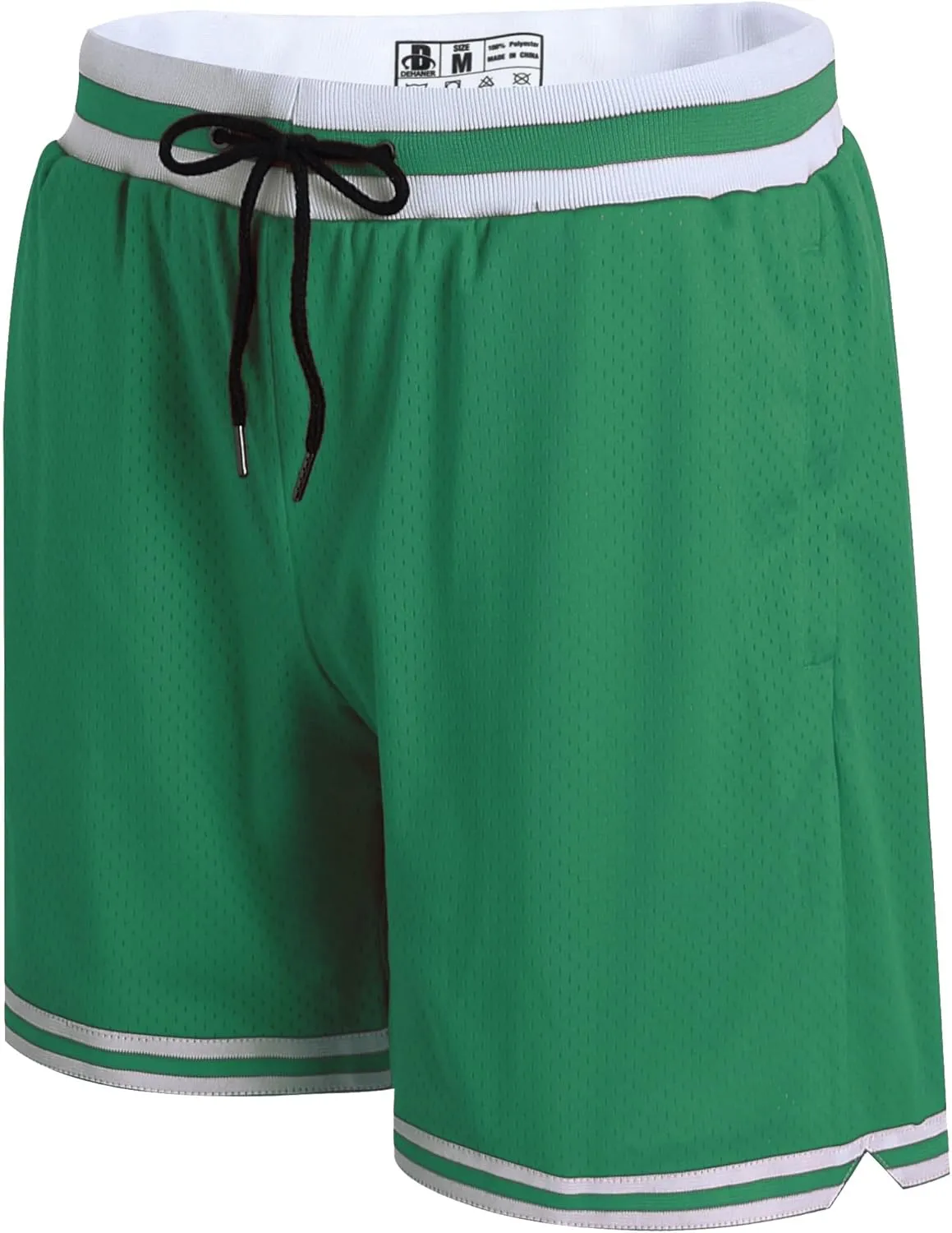 DEHANER Men's Basketball Shorts with Zip Pockets for Workout Gym Sports, Featuring Breathable Mesh Fabric
