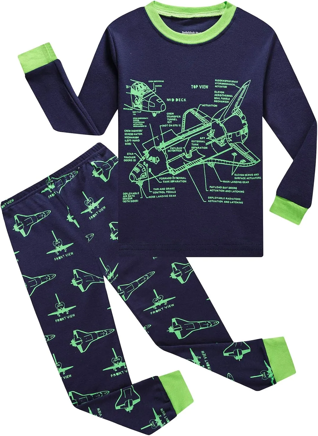 Dolphin&Fish Boy Pajamas Long Sleeve Cotton Kids Clothes Toddler Boys Sleepwear