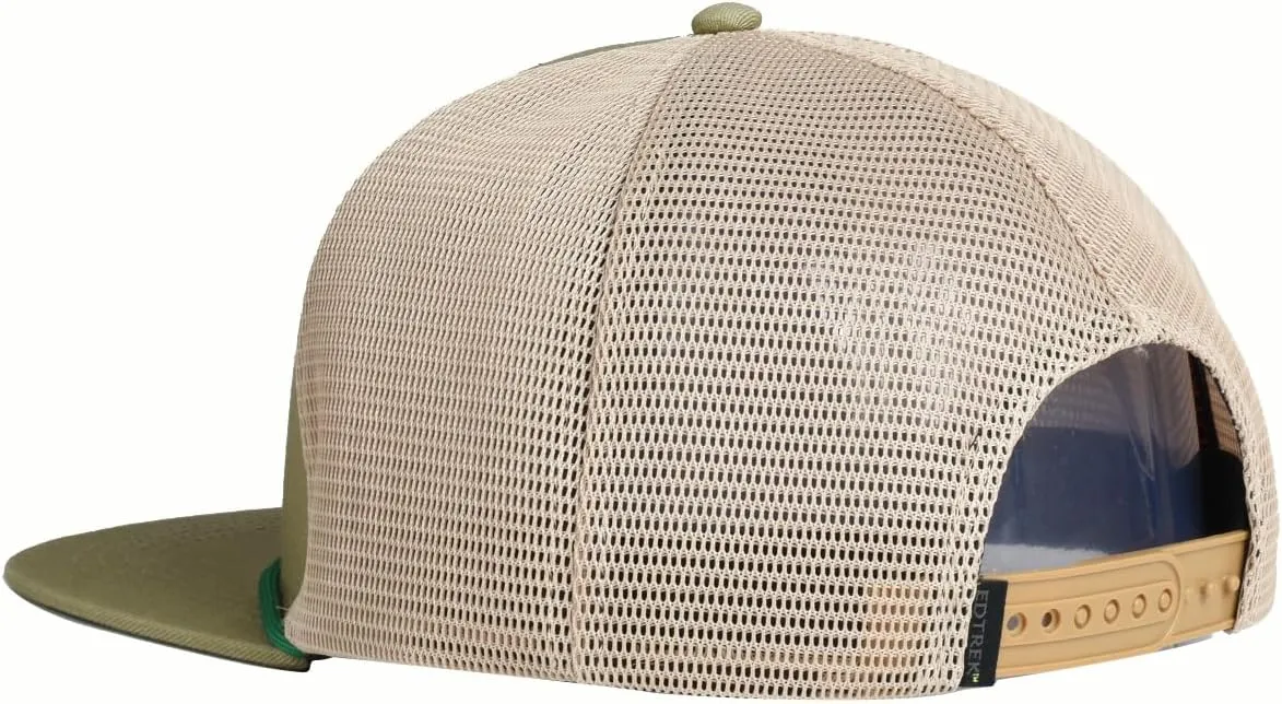 EDTREK Outdoorsman Pro Trucker Breathable Mesh Performance Cap - Flat Brim Snapback Hat