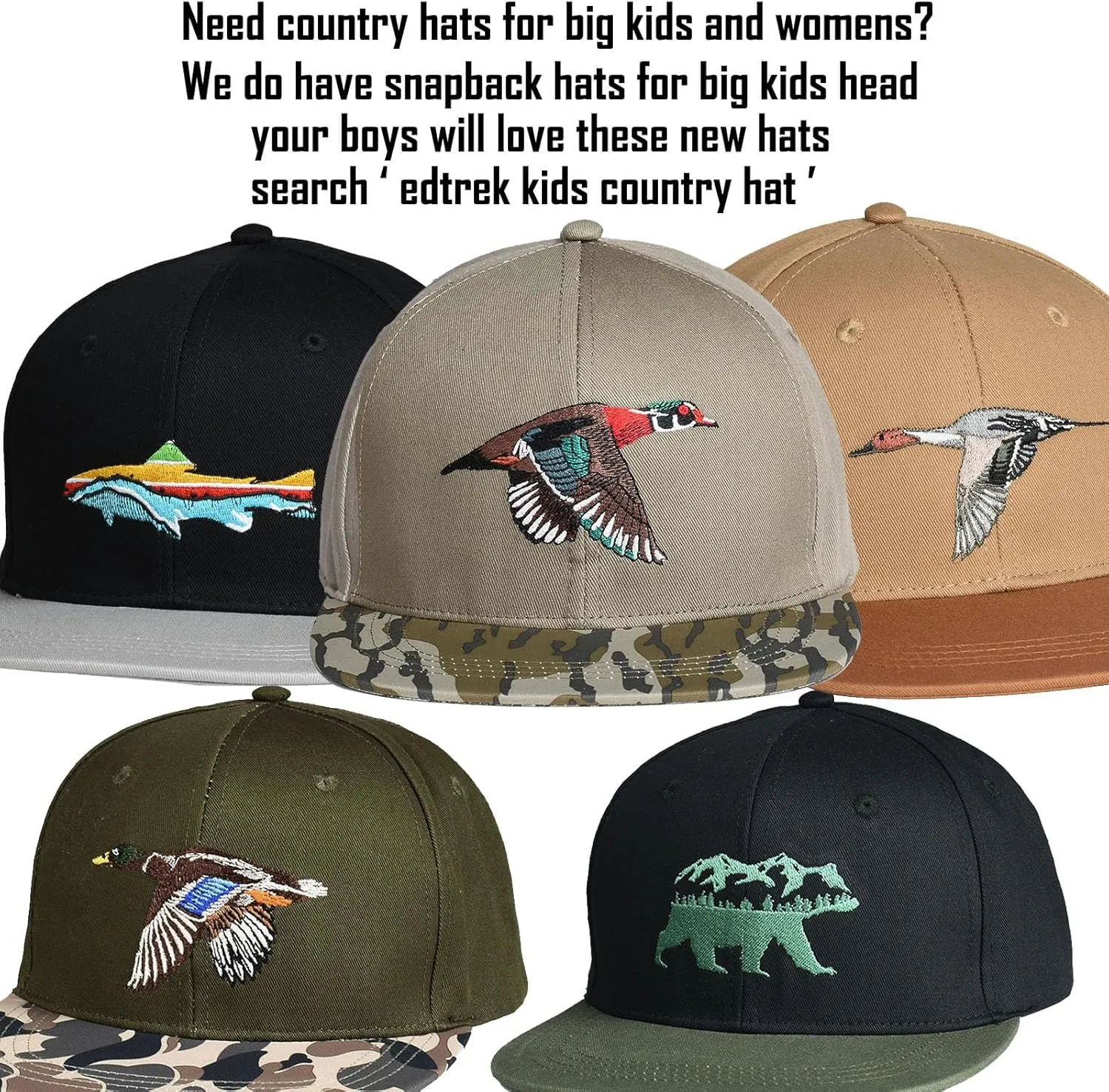 EDTREK Outdoorsman Pro Trucker Breathable Mesh Performance Cap - Flat Brim Snapback Hat