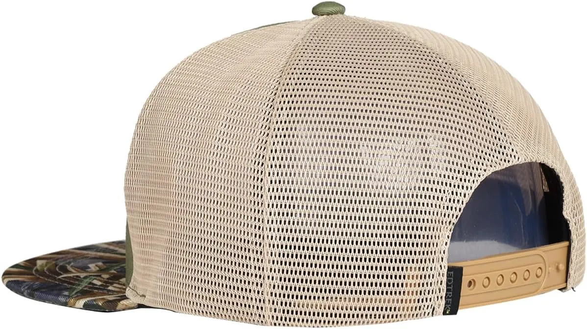 EDTREK Outdoorsman Pro Trucker Breathable Mesh Performance Cap - Flat Brim Snapback Hat