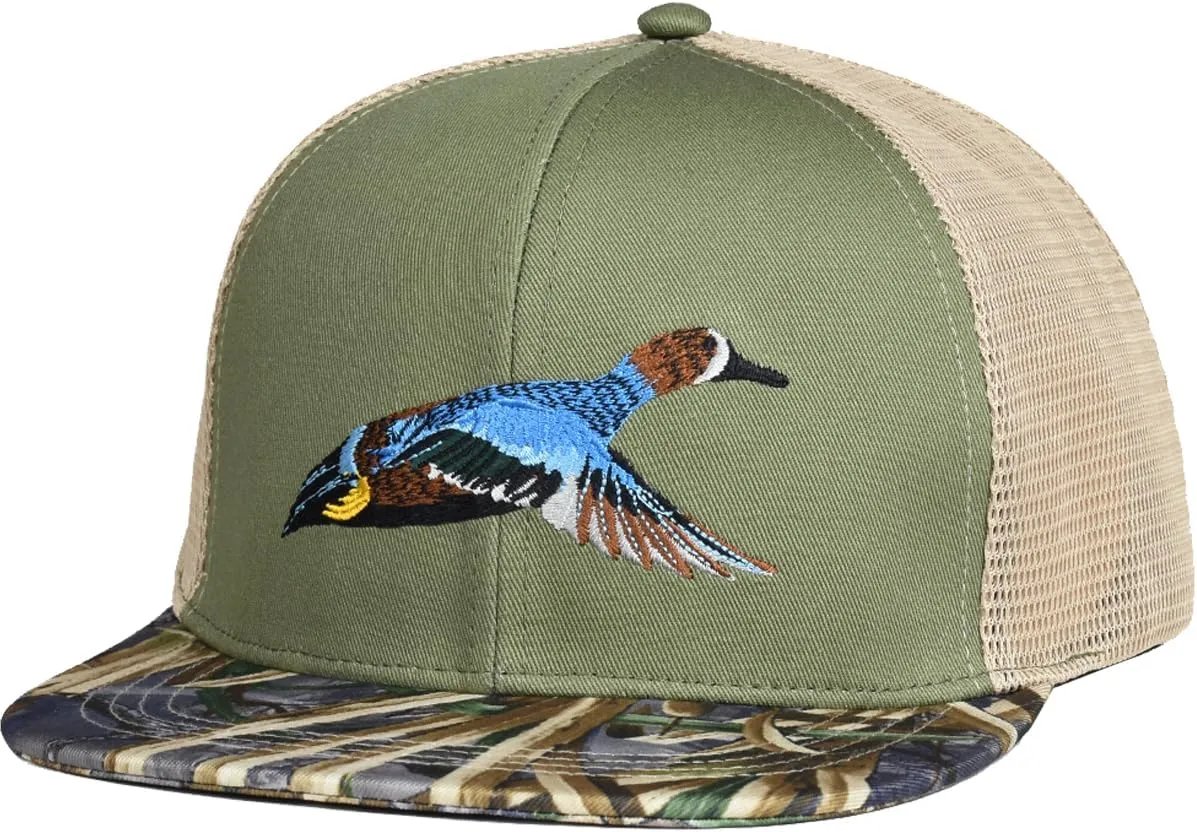EDTREK Outdoorsman Pro Trucker Breathable Mesh Performance Cap - Flat Brim Snapback Hat