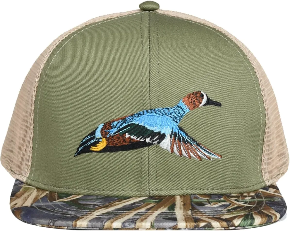 EDTREK Outdoorsman Pro Trucker Breathable Mesh Performance Cap - Flat Brim Snapback Hat