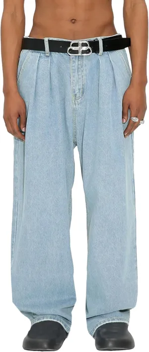 EMMIOL Mens Baggy Hip Hop Jeans Loose Fit Long Denim Pants Casual Trousers Streetwear