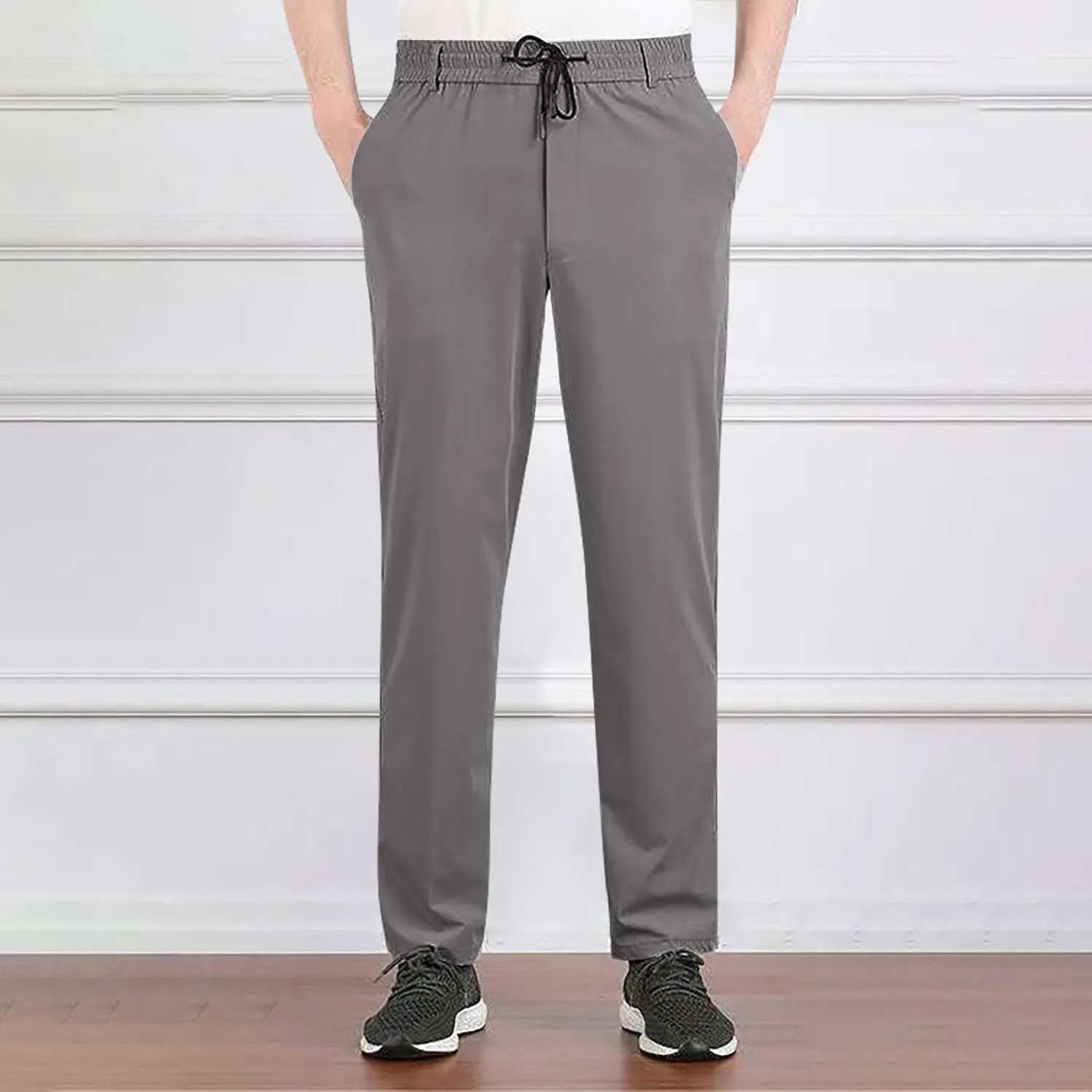 Finelylove Mens Golf Pants Lightweight Relaxed Fit Sweatpants Quick Elastic Waist Quick Dry Stretch Athletic Track Pants