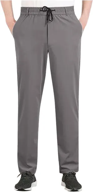 Finelylove Mens Golf Pants Lightweight Relaxed Fit Sweatpants Quick Elastic Waist Quick Dry Stretch Athletic Track Pants