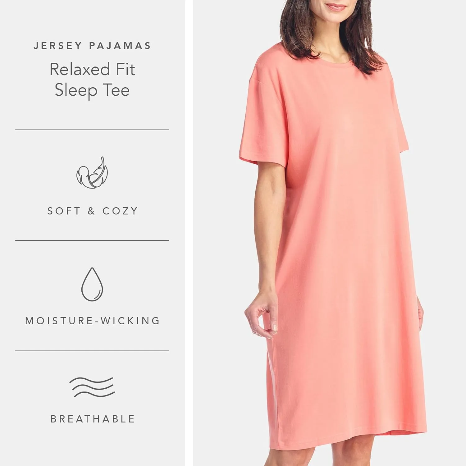 Fishers Finery Women's EcoFabric Crew Neck Sleep Tee; Short Sleeve; Relaxed Fit