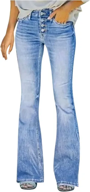 Flare Jeans for Women Bootcut Bell Bottom Jeans High Waisted Stretch Slimming Pants with Pockets Leggings Denim