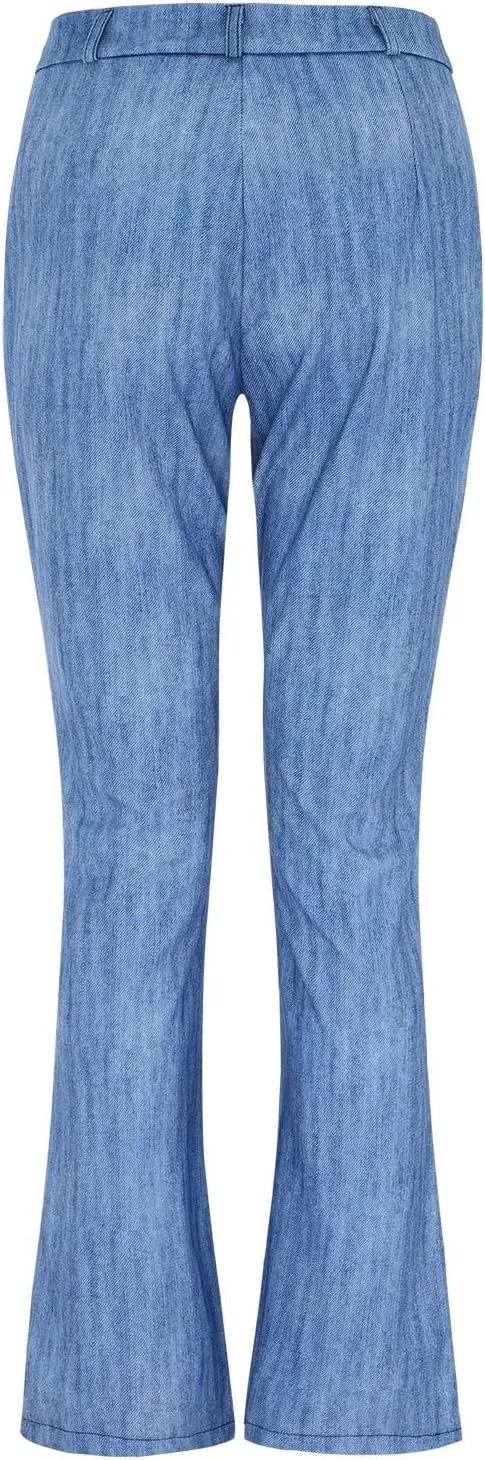 Flare Jeans for Women Bootcut Bell Bottom Jeans High Waisted Stretch Slimming Pants with Pockets Leggings Denim
