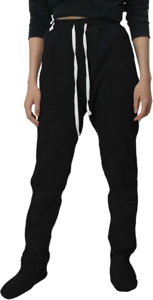 Fleece Footed Pajamas for Women Winter Soft Warm Elastic Waist Casual Sweatpants Loose Loungewear Trousers with Feet