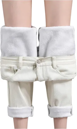 Fleece Lined Leggings Women Winter Warm Athletic Jogger Soft Thermal Hiking Yoga Pants Lounge Pants Fluffy Sleepwear